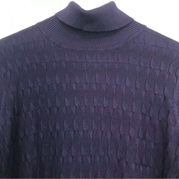 Love Scarlett Navy Blue Knit Pullover Turtleneck Sweater NEW - Picture 3 of 14